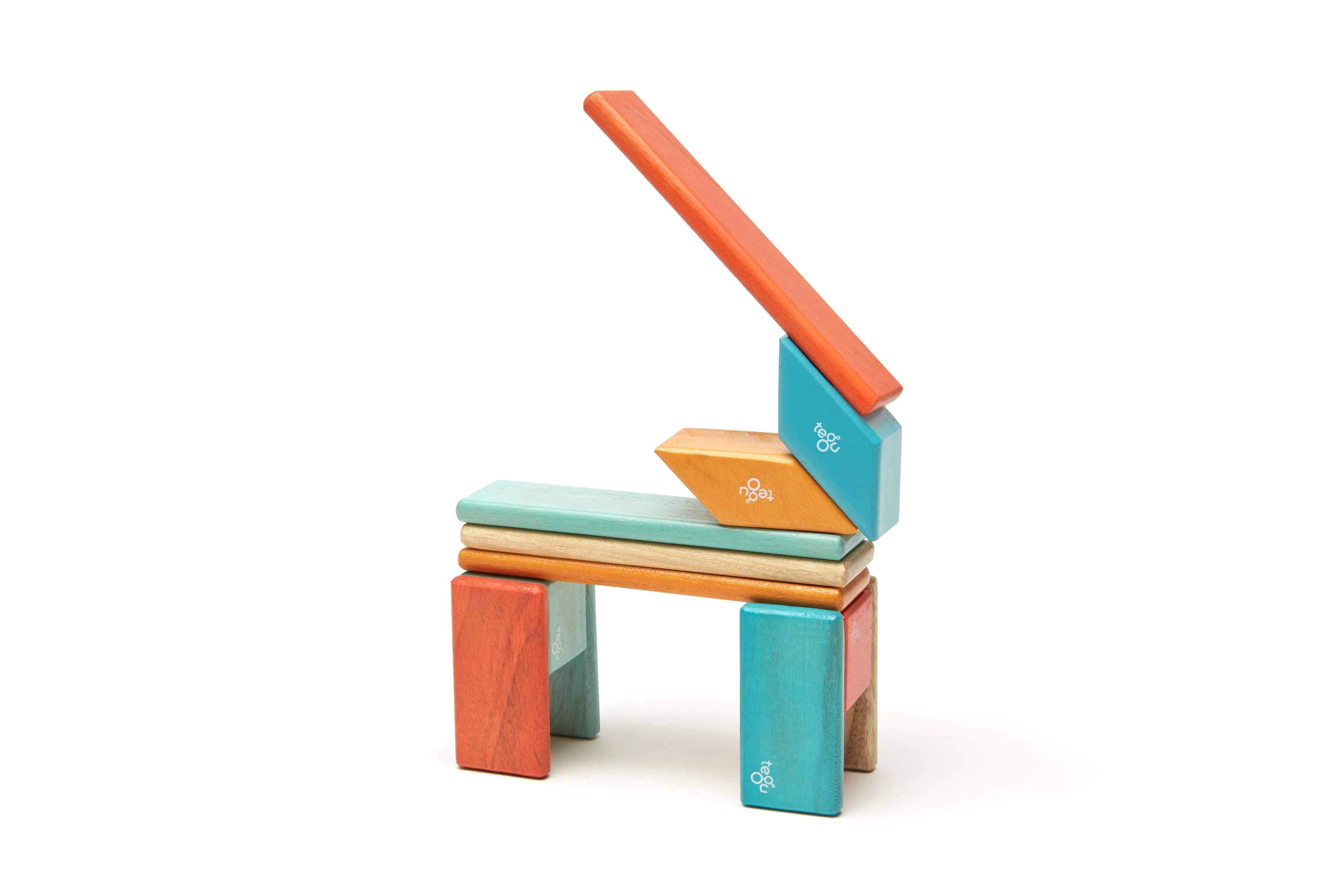 14 Piece Magnetic Wooden Block Set: Tints