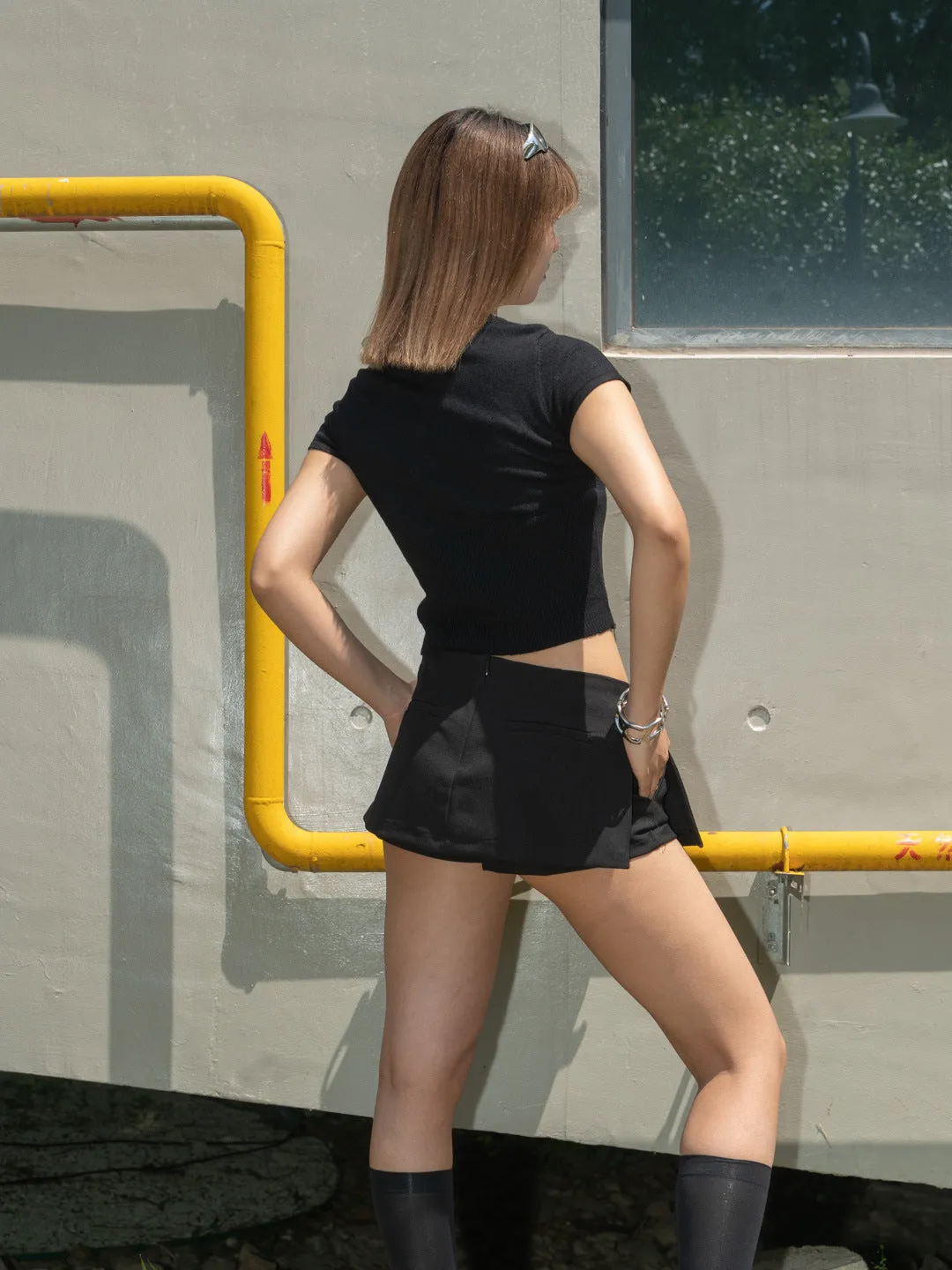 A-line Low Waist Skirt suit