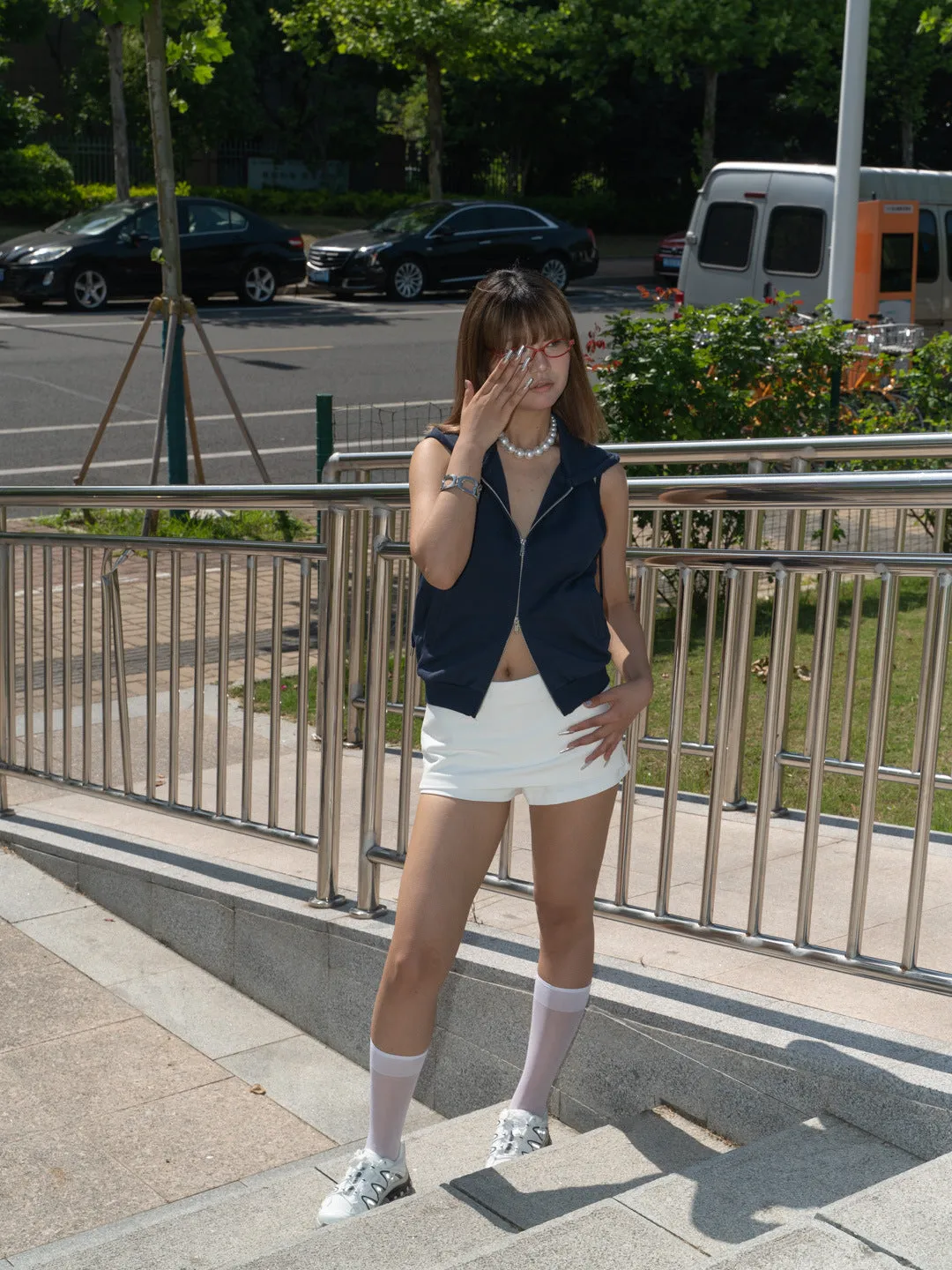A-line Low Waist Skirt suit