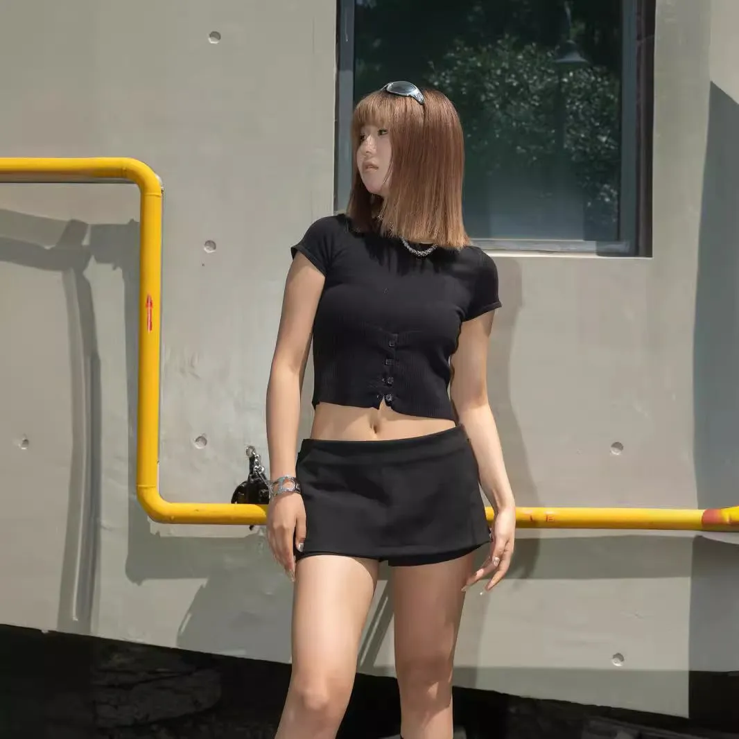 A-line Low Waist Skirt suit