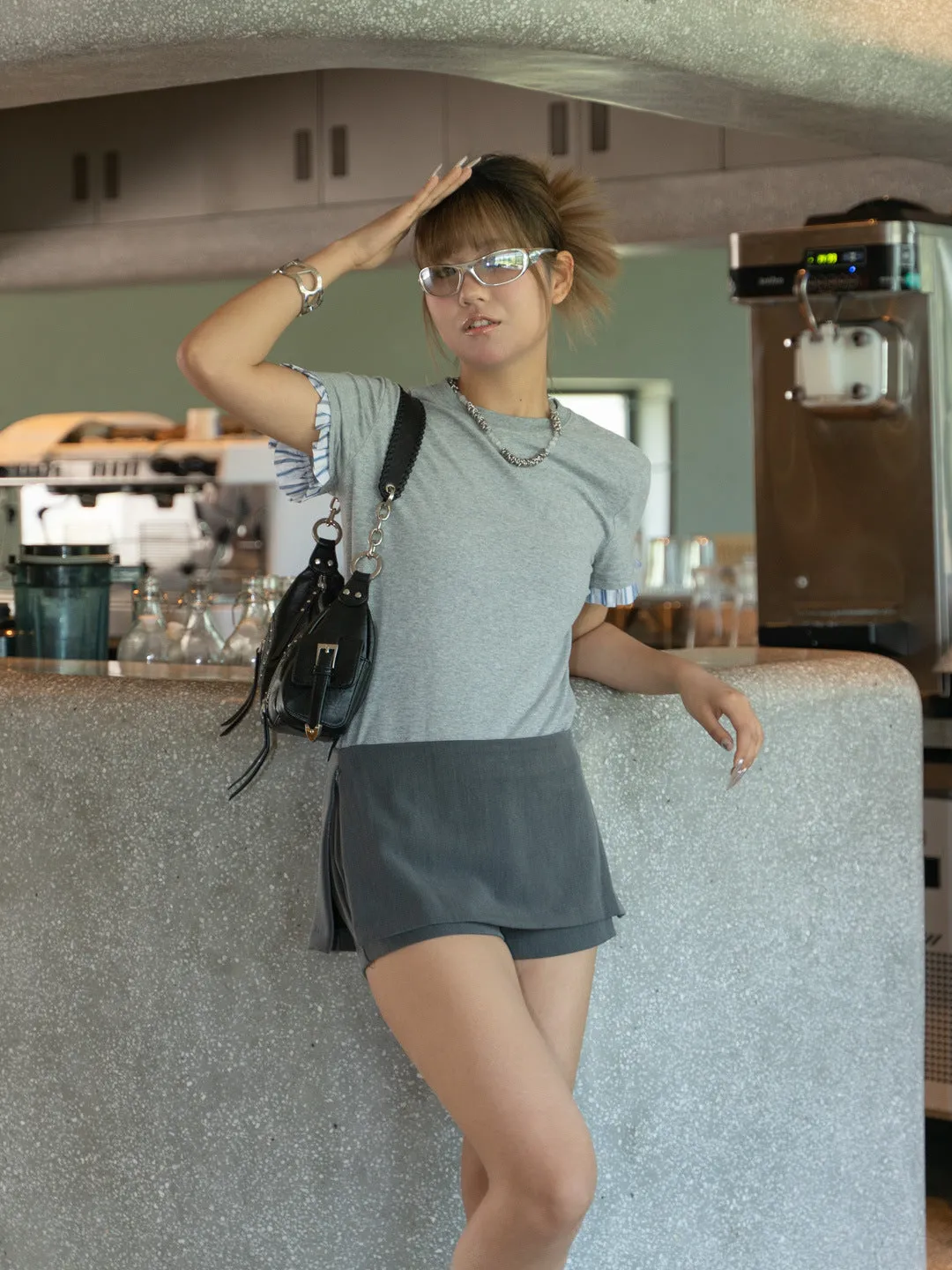 A-line Low Waist Skirt suit