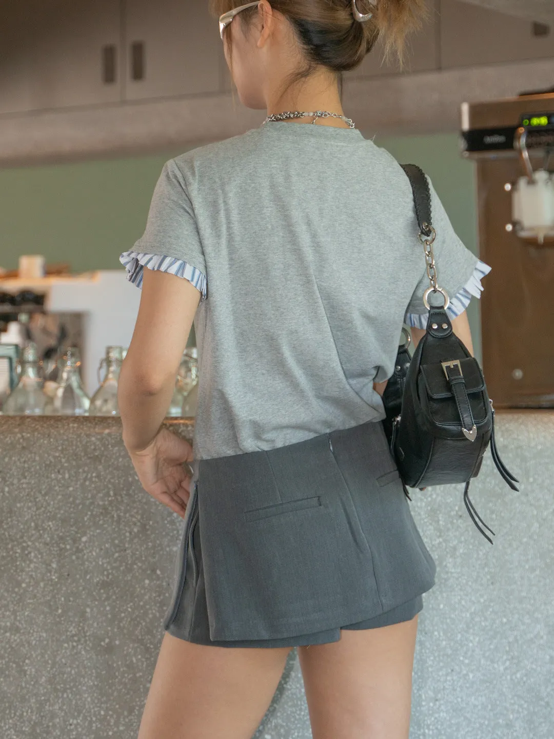 A-line Low Waist Skirt suit