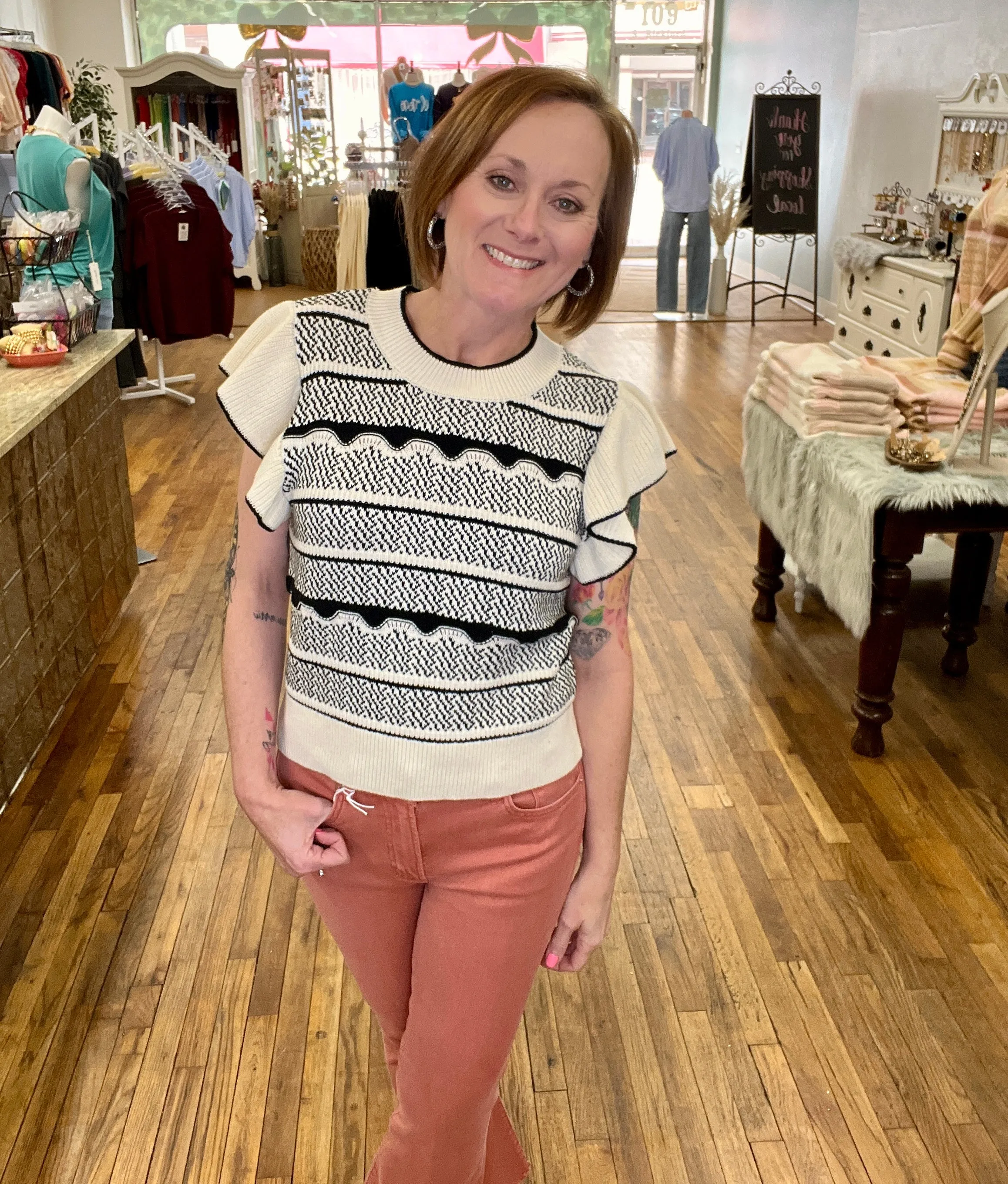 Another Love Bethany Ruffle Sleeve Sweater