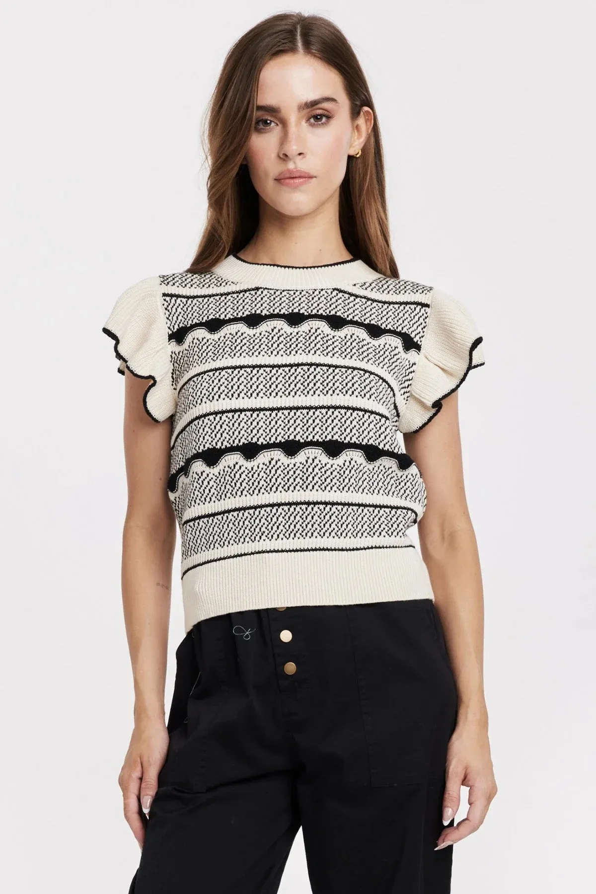 Another Love Bethany Ruffle Sleeve Sweater