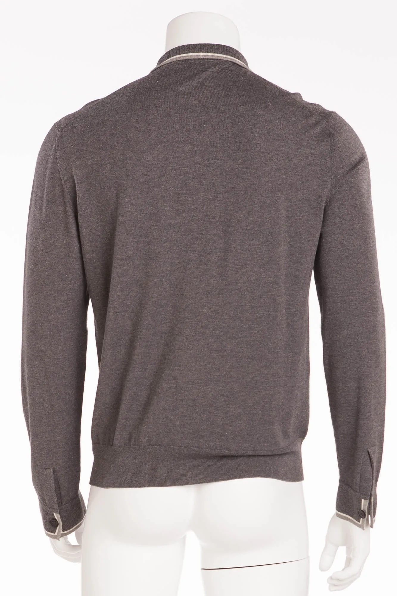 Authentic Hermes - Dark Grey Zip Neck Sweater - XL