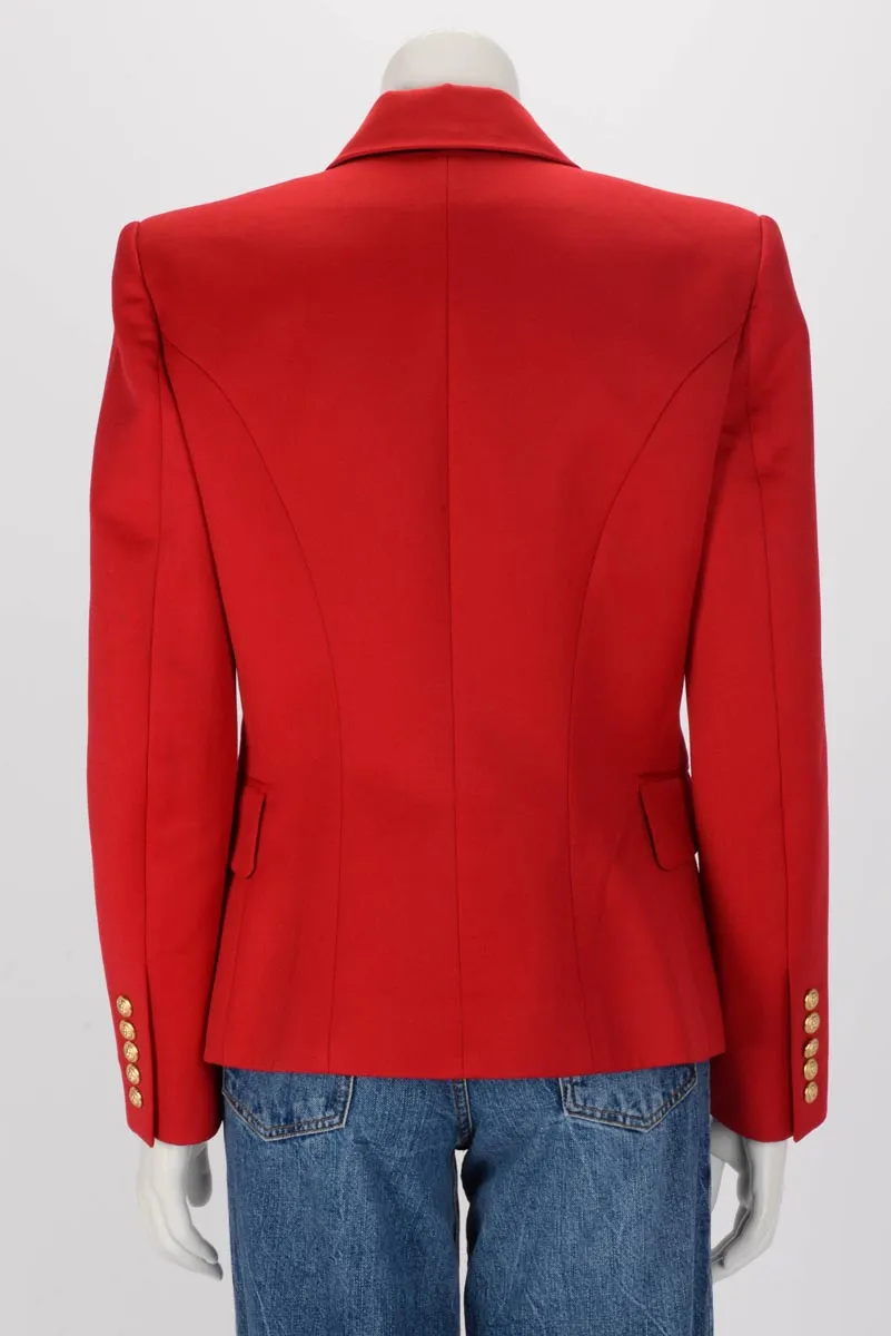 Balmain Red Wool Classic DB Blazer FR 42