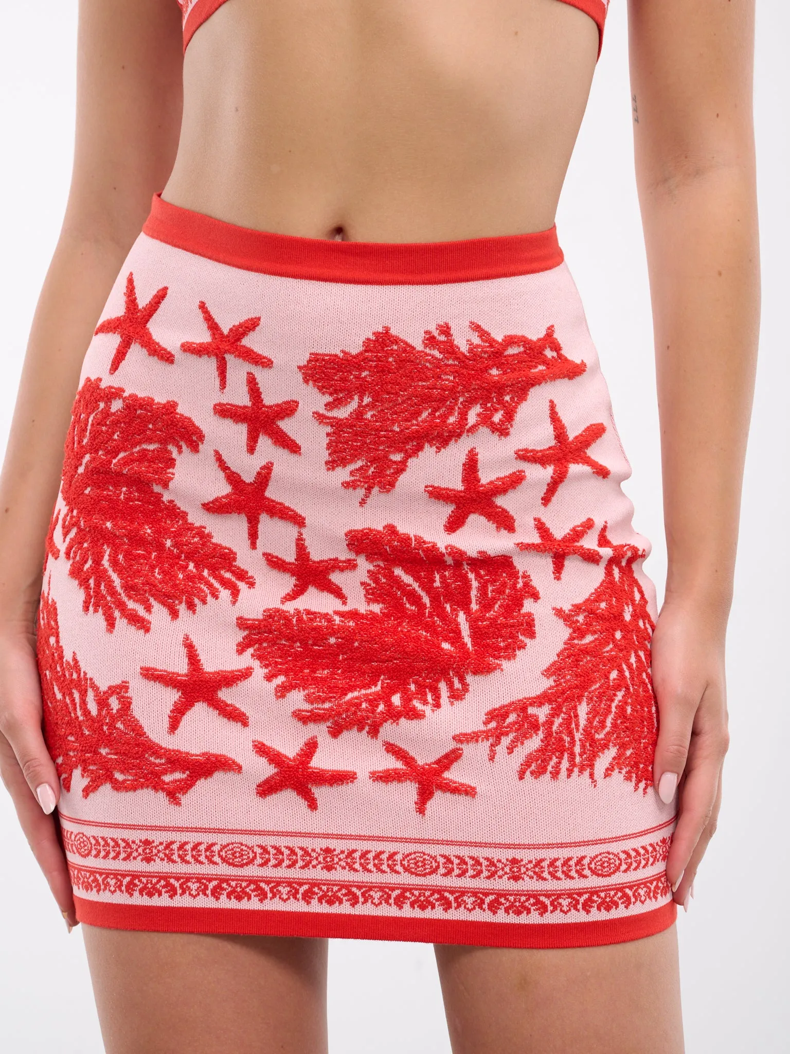 Barocco Sea Knit Mini Skirt (1016103-1A11060-1PT20-DUSTY-RO)
