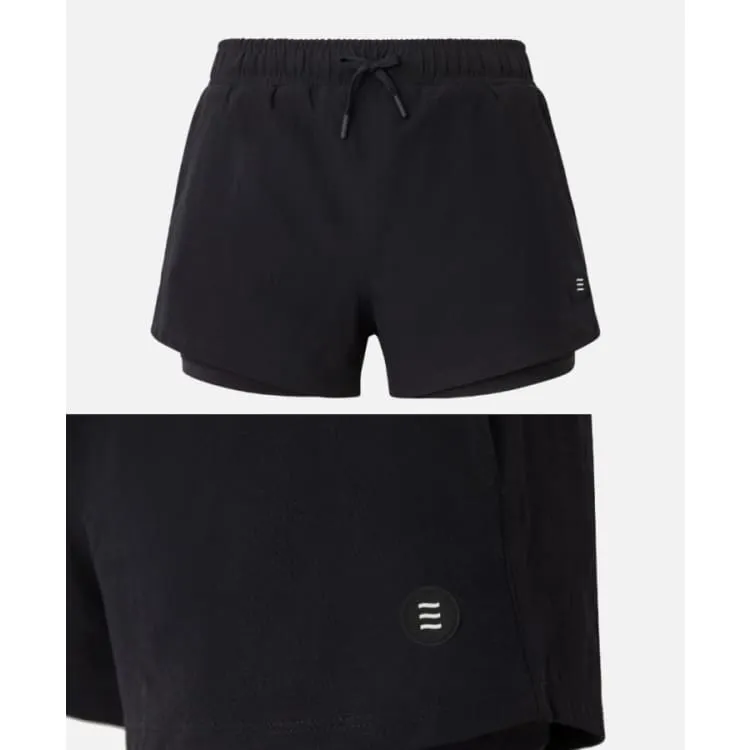 Barrel Women Essential 3" Leggings Shorts-BLACK
