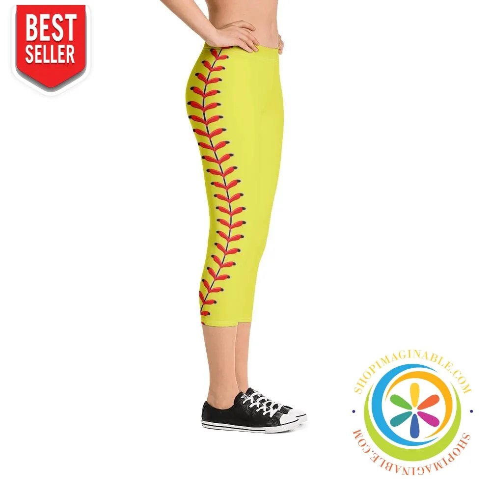 Baseball Stitch Capri Leggings