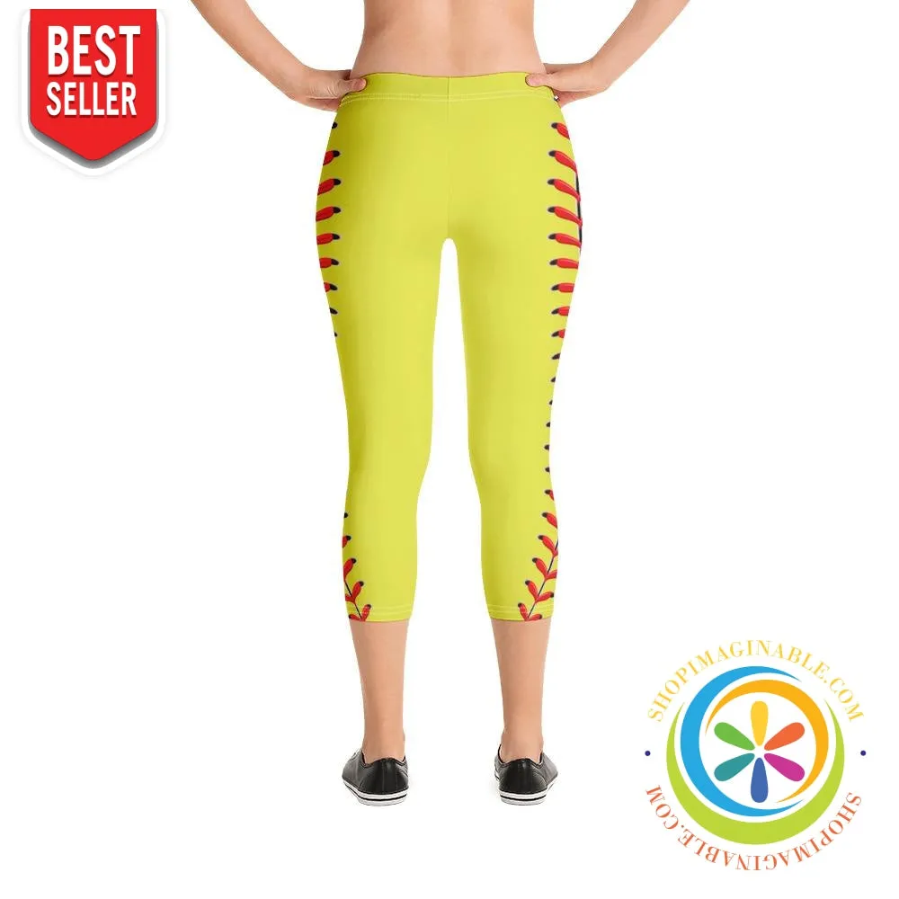Baseball Stitch Capri Leggings