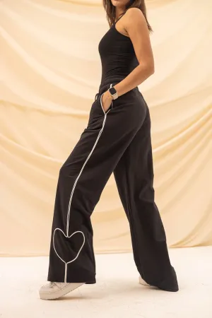 Black Heart Melton Pants