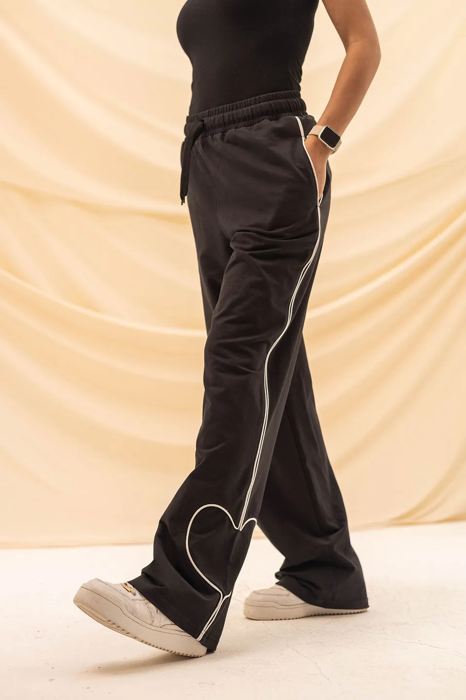 Black Heart Melton Pants
