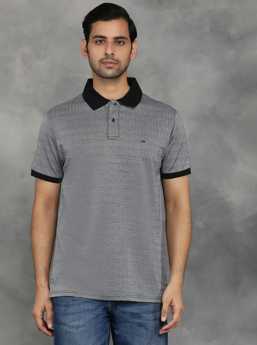 Black Solid Regular Fit Polo T-Shirt | JadeBlue