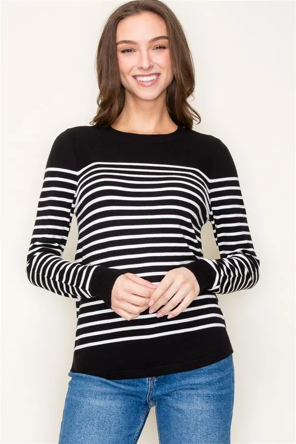 Blocked Stripe Sweaters, 2 Colors
