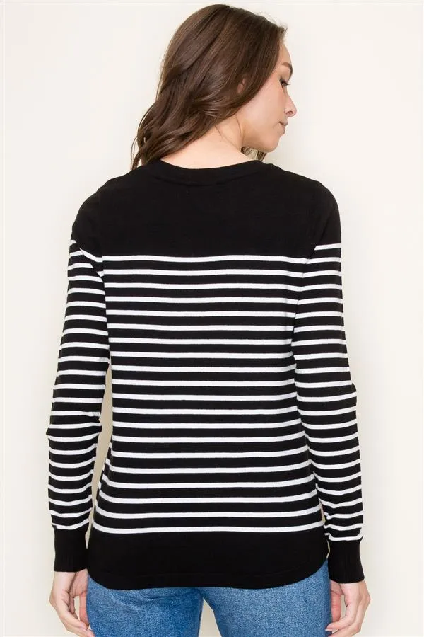 Blocked Stripe Sweaters, 2 Colors