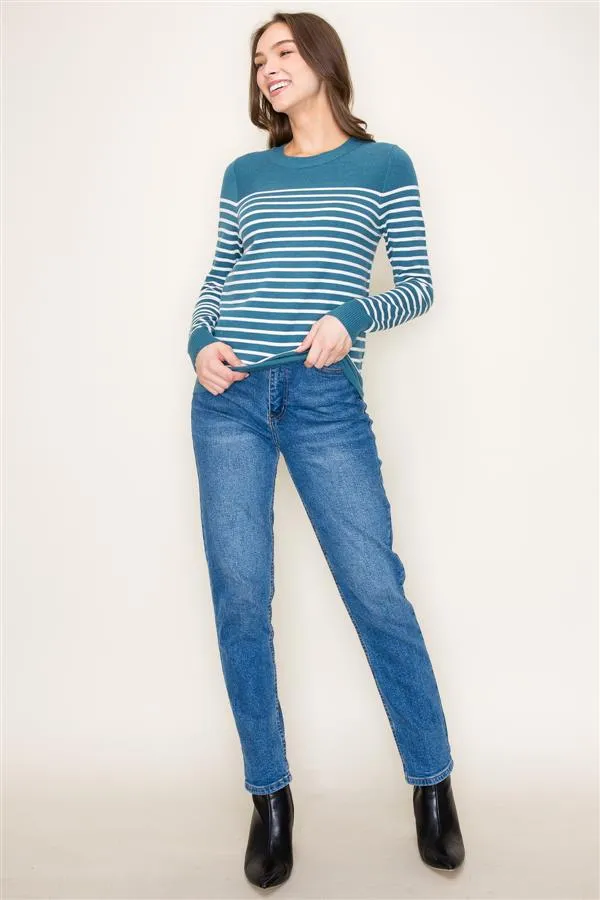 Blocked Stripe Sweaters, 2 Colors