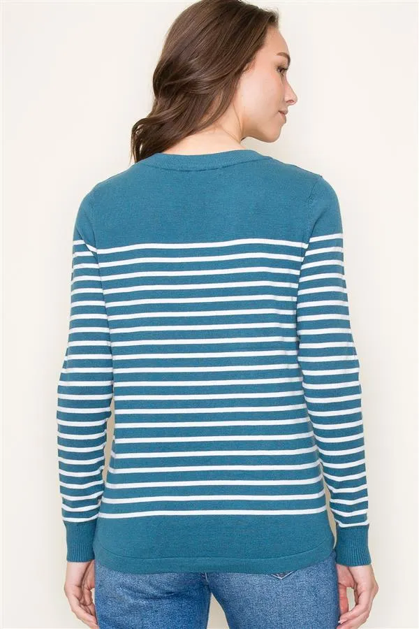 Blocked Stripe Sweaters, 2 Colors