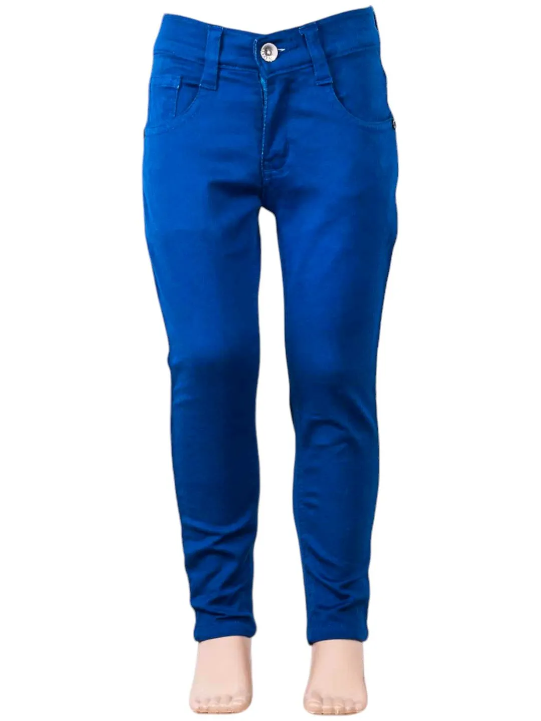 Bold Purple Slim-Fit Stretchable Pants for Girls