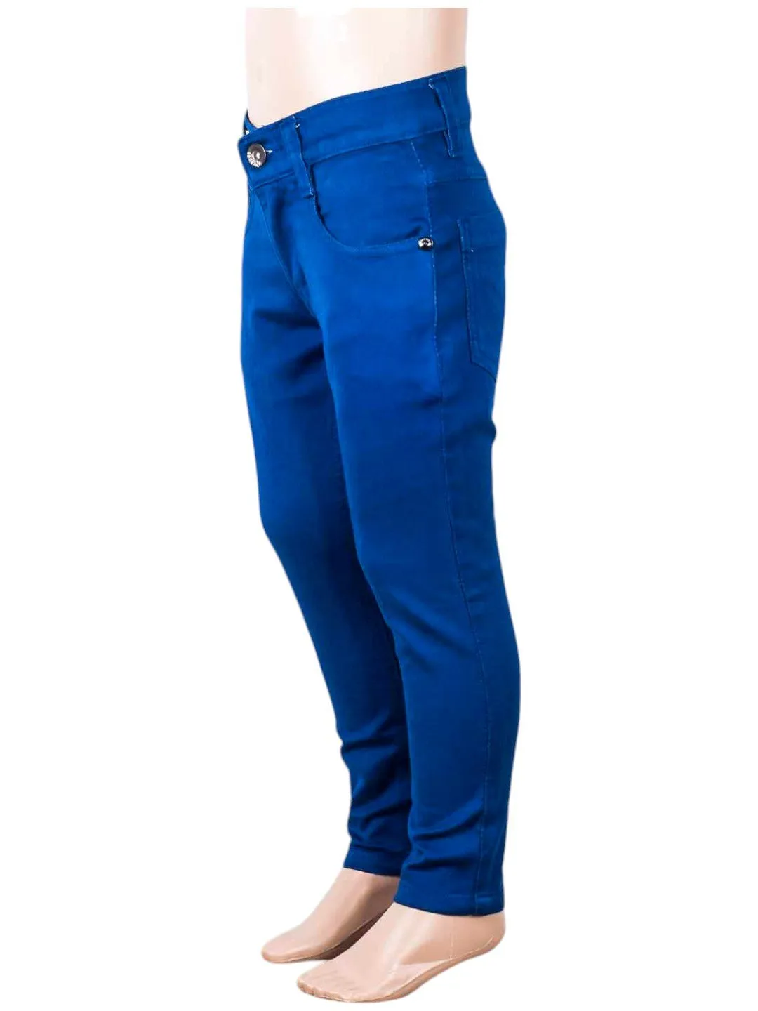 Bold Purple Slim-Fit Stretchable Pants for Girls