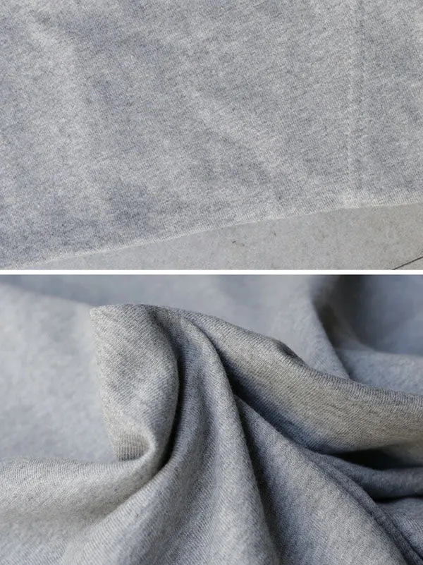 Chicmy-Urban Black&Gray High-Neck Long Sleeve Oversize T-Shirt