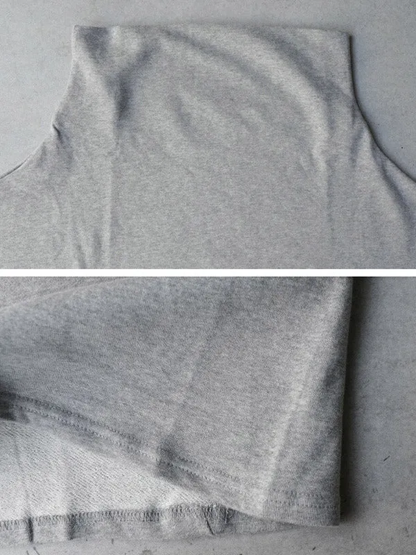 Chicmy-Urban Black&Gray High-Neck Long Sleeve Oversize T-Shirt