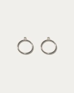 Circle Hoop Ear Jackets - Silver