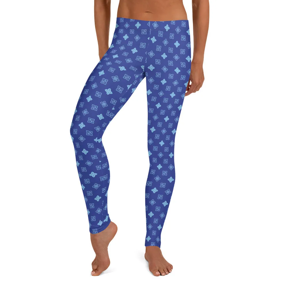 Cool S Pattern All Over Print Leggings - Style 4 Blue