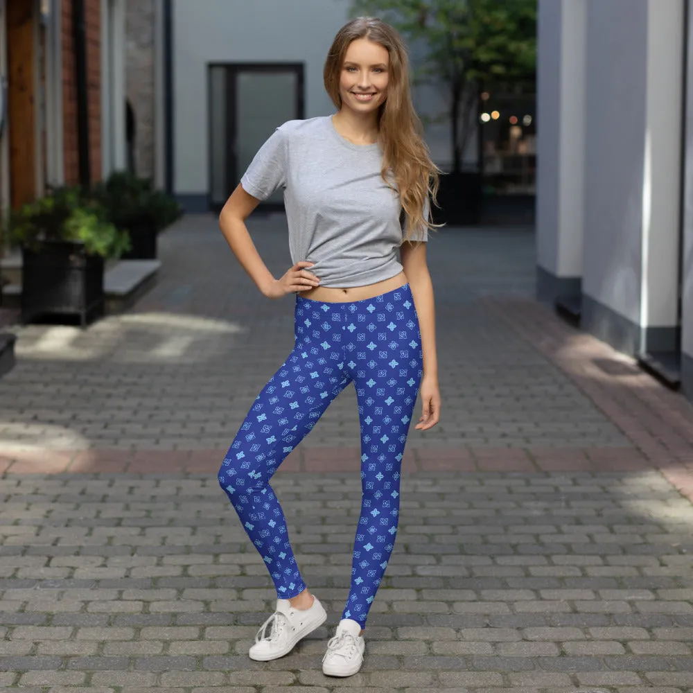 Cool S Pattern All Over Print Leggings - Style 4 Blue