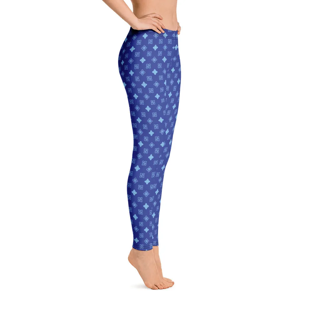 Cool S Pattern All Over Print Leggings - Style 4 Blue