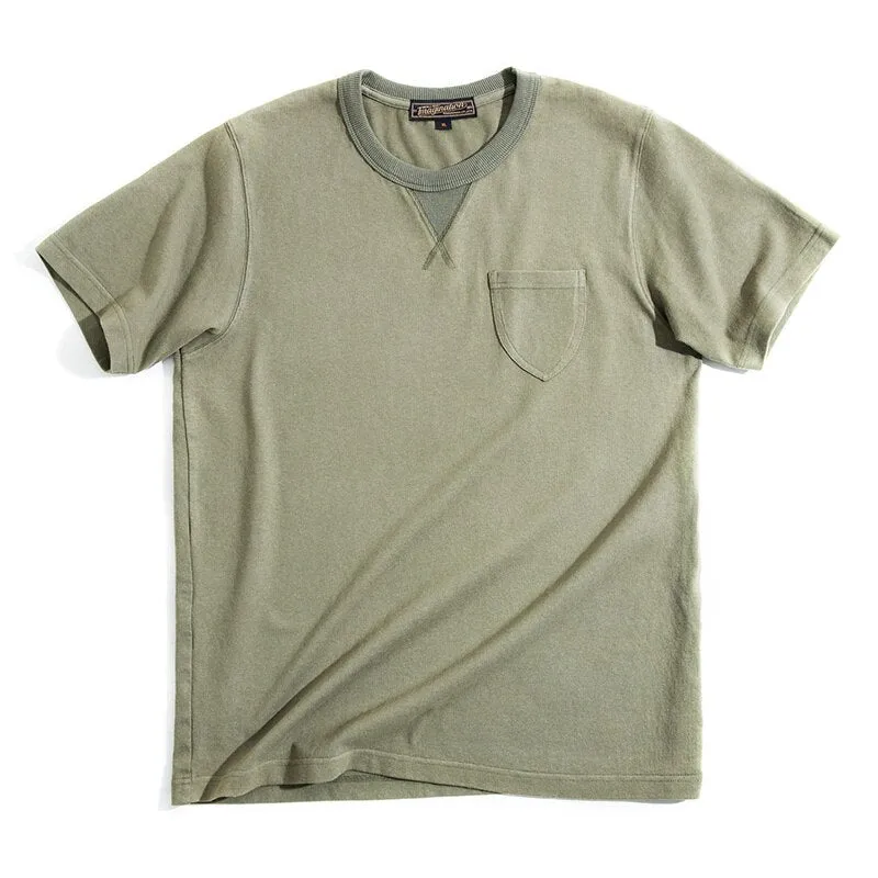 Cotton Retro Army Green Simple T-Shirt