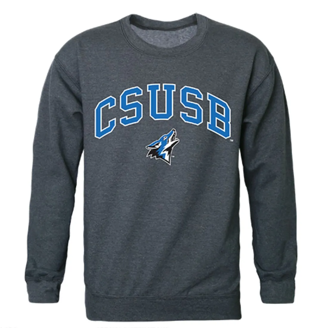 CSUSB California State University San Bernardino Campus Crewneck Pullover Sweatshirt Sweater Heather Charcoal