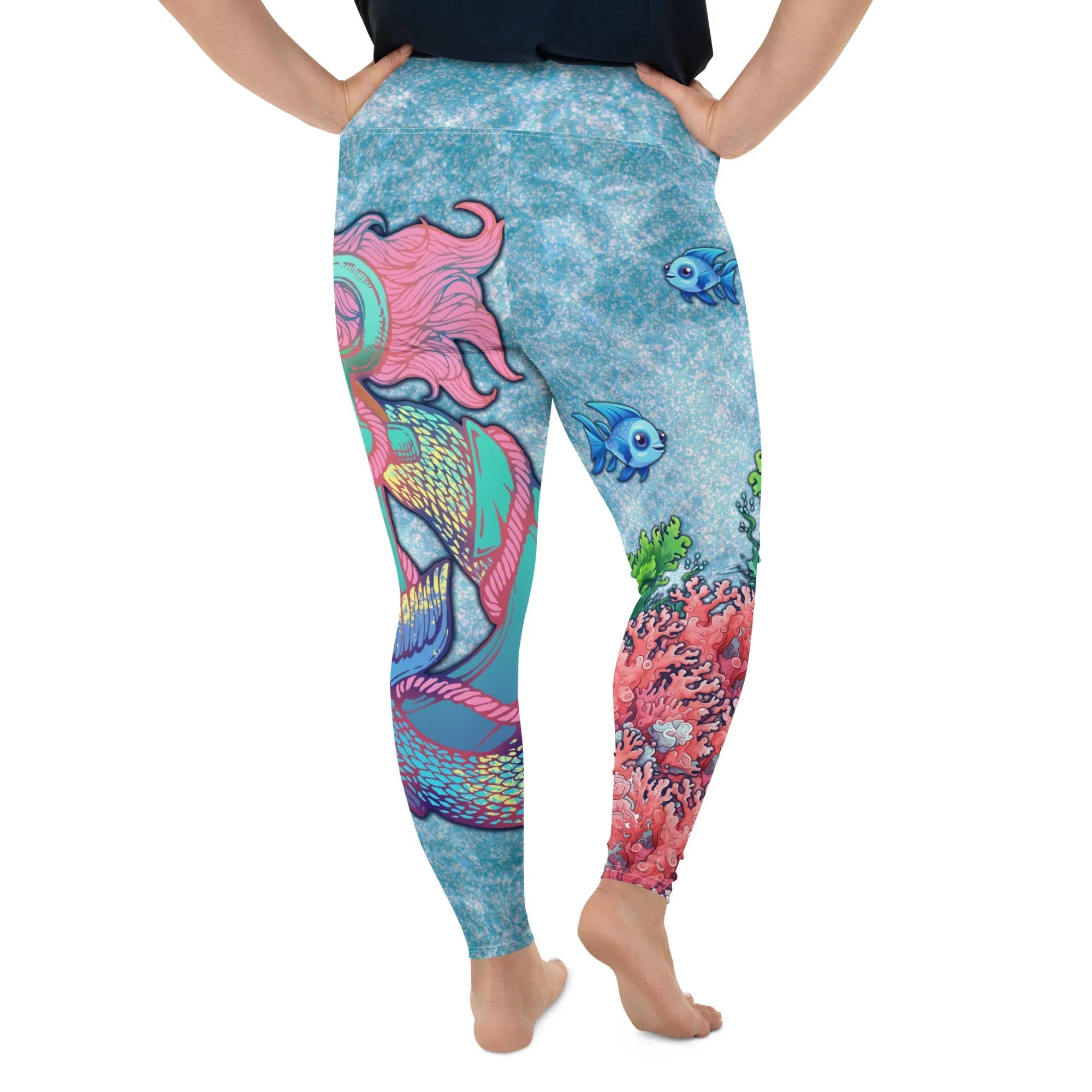 Darker Skin Mermaid Plus Size Leggings