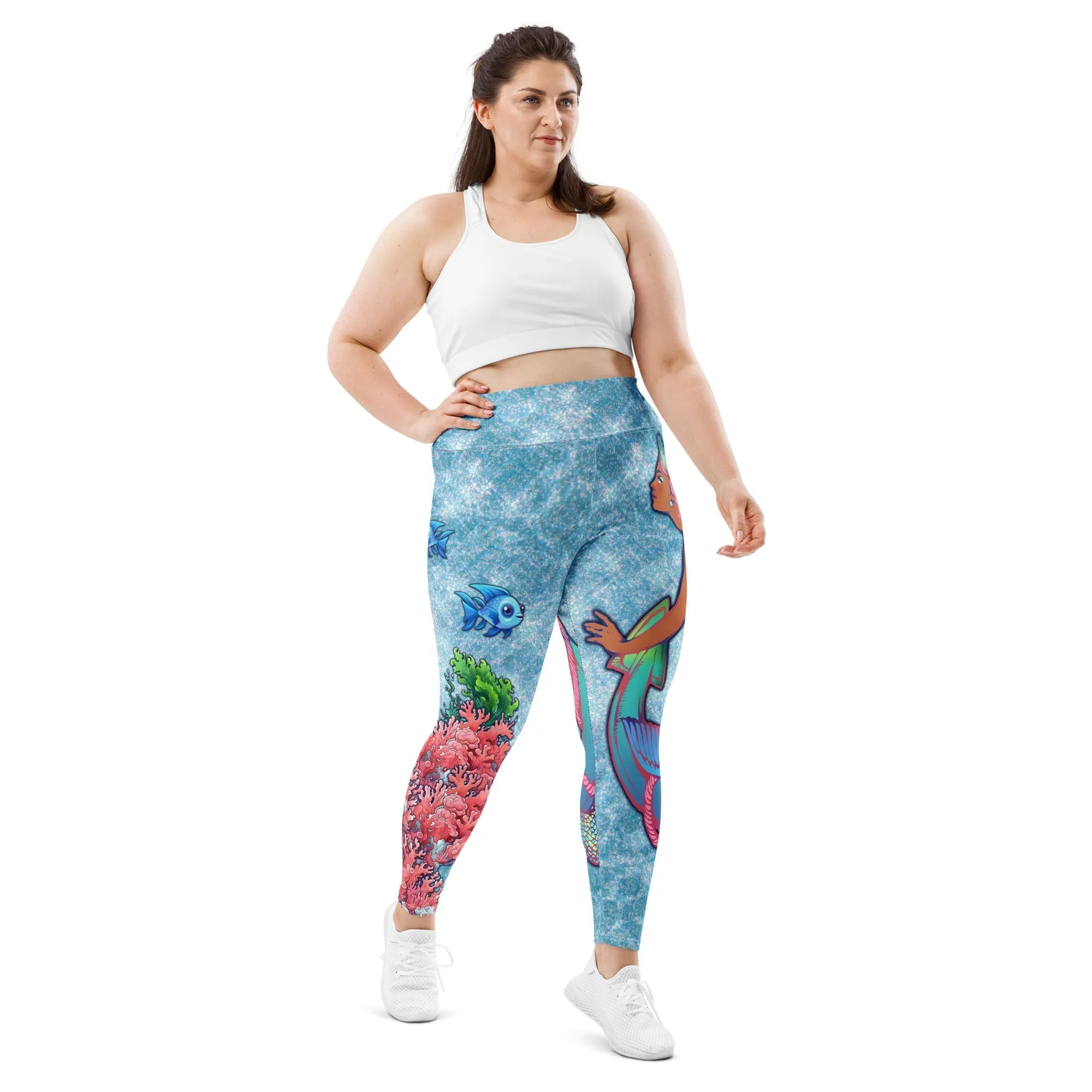 Darker Skin Mermaid Plus Size Leggings