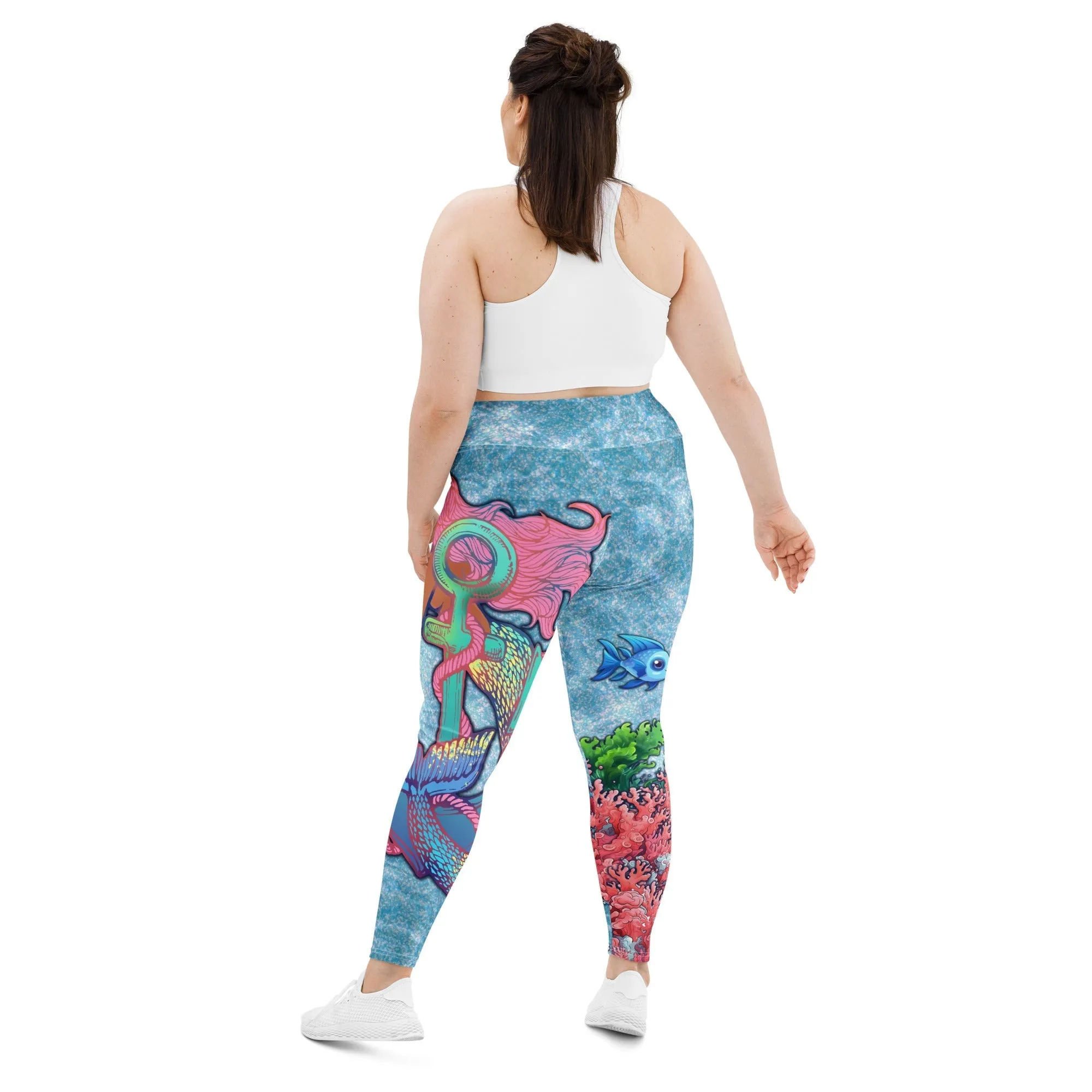 Darker Skin Mermaid Plus Size Leggings