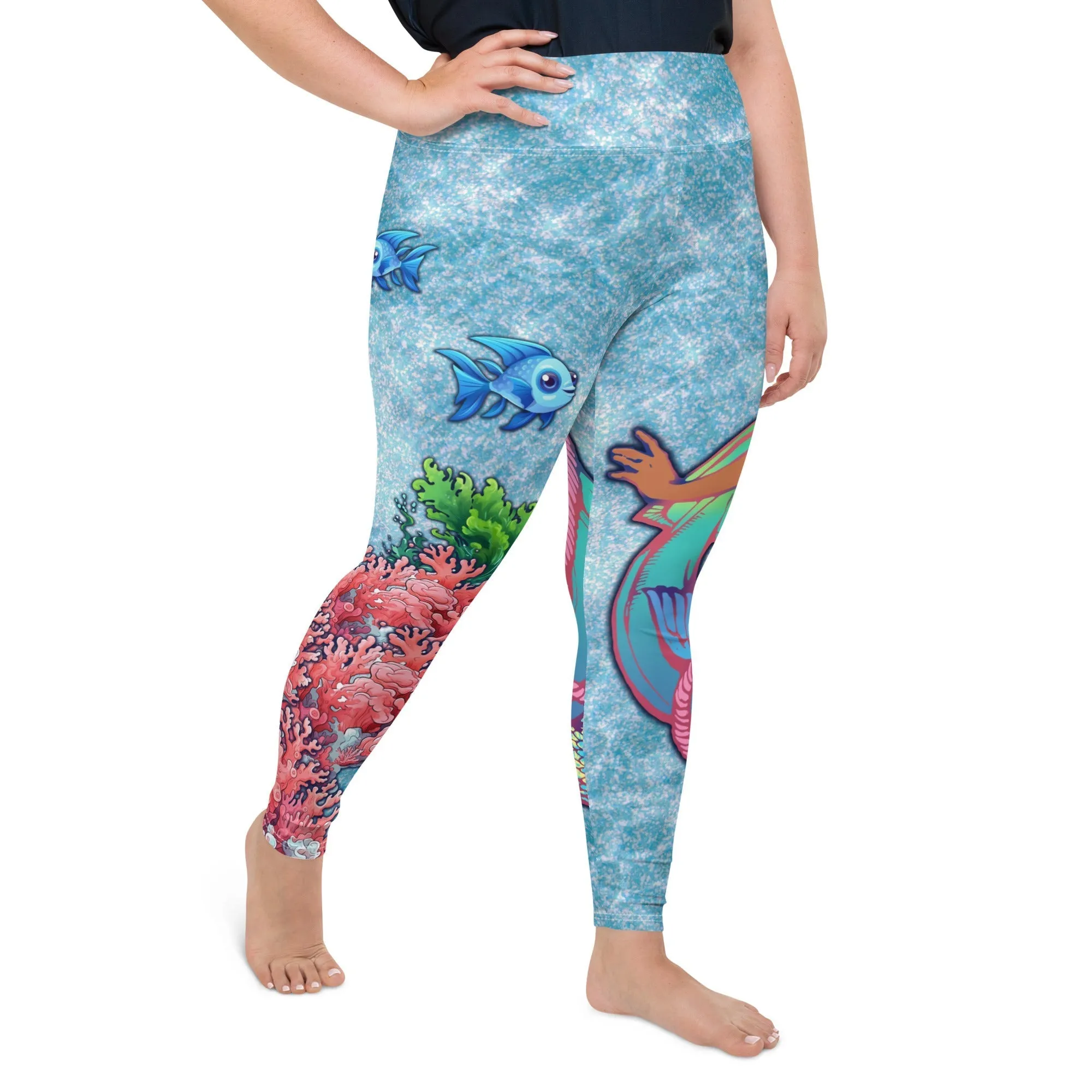 Darker Skin Mermaid Plus Size Leggings