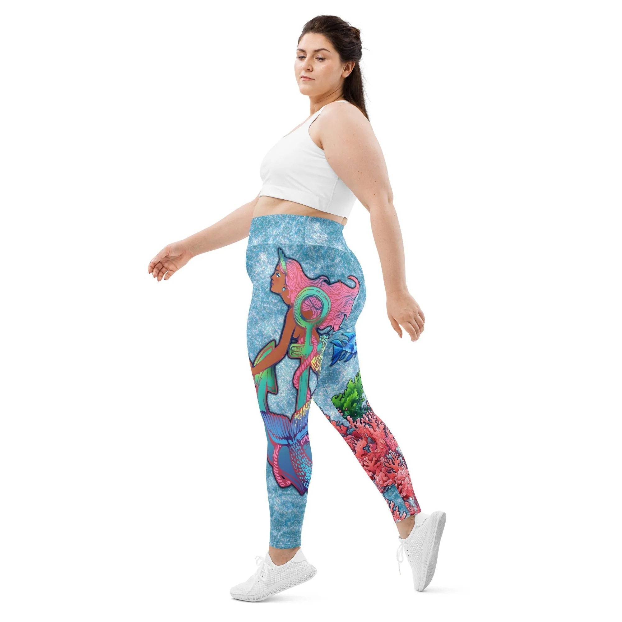 Darker Skin Mermaid Plus Size Leggings