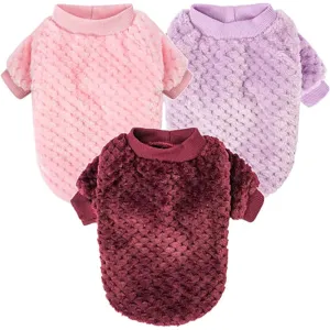 Dog Sweaters for Small Dogs, 3pc Warm Fur Soft Pet Clothes For Puppy