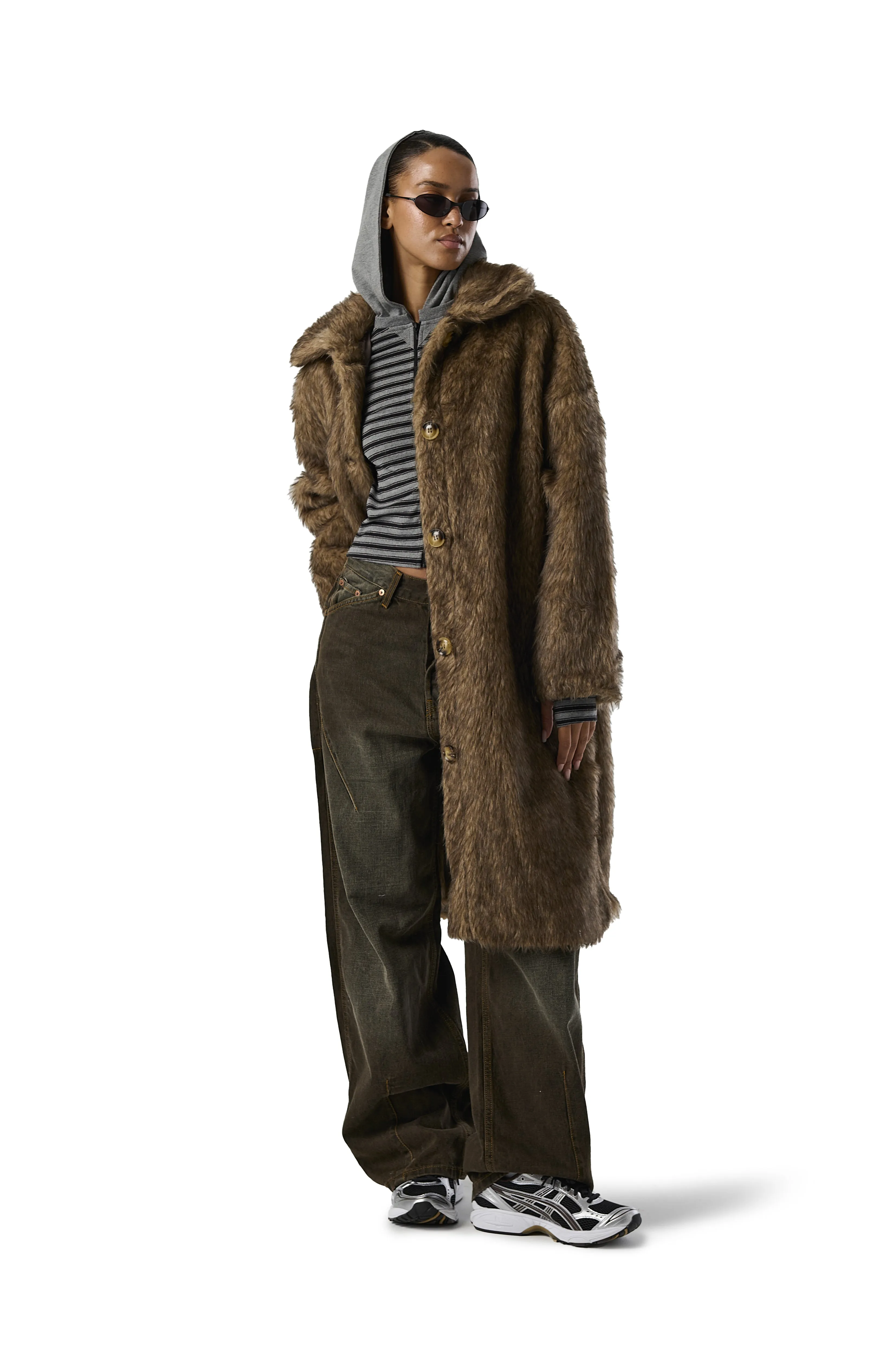 Faux Fur Longline Coat by Donnie - Stylish and Warm Winter Jacket