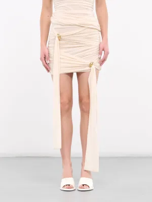 Draped Mini Skirt (4G028A-N0832-CREAM)