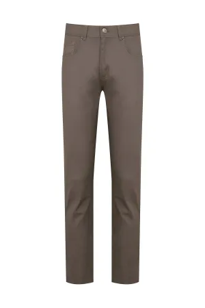 Dynamic Fit 5 Pocket Low Waist Unpleated Cotton Gray Denim, Mink