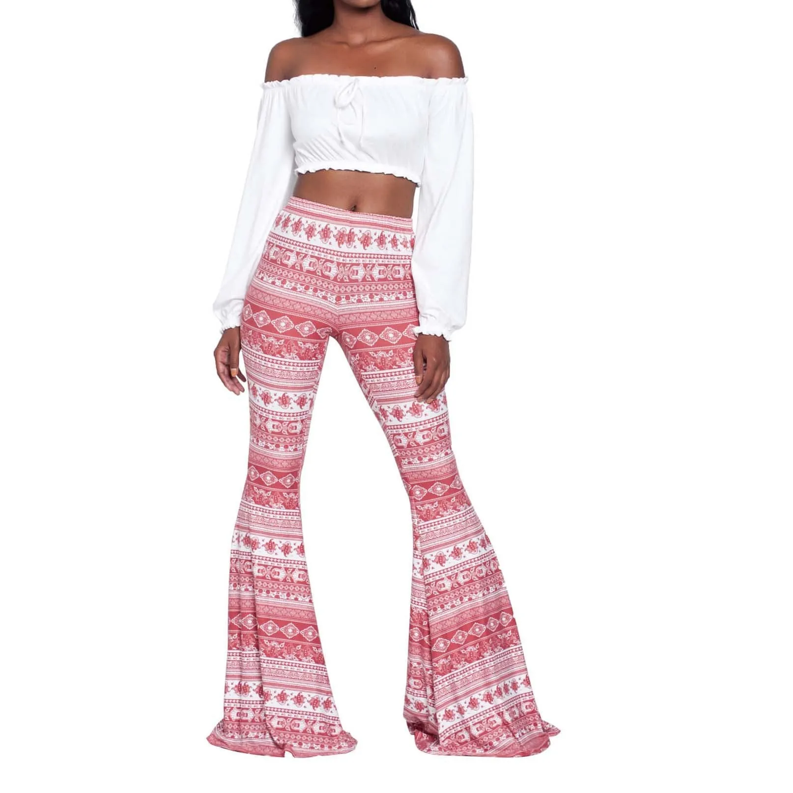 Flare High Waist Loose Stretch Pants