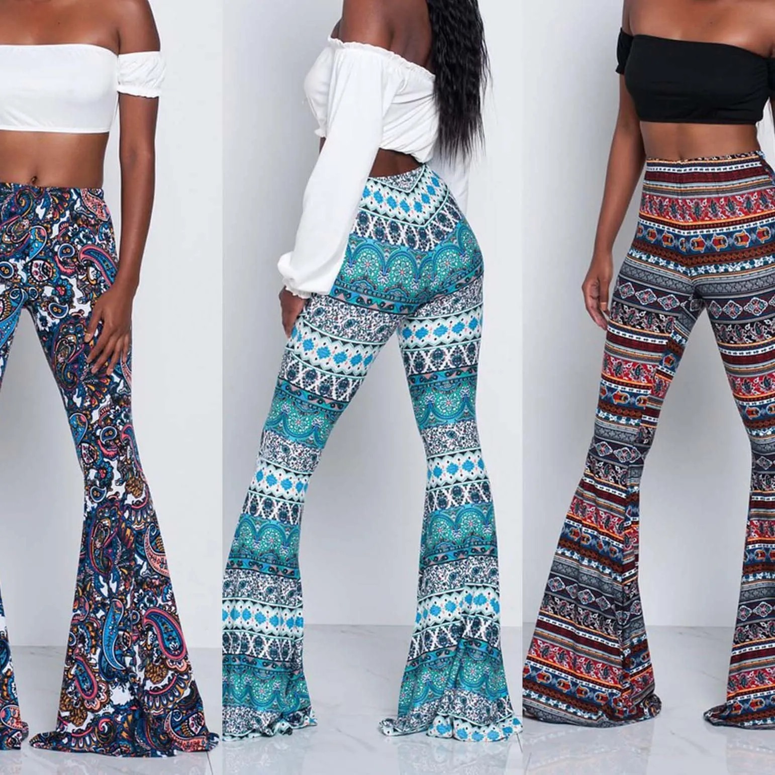 Flare High Waist Loose Stretch Pants