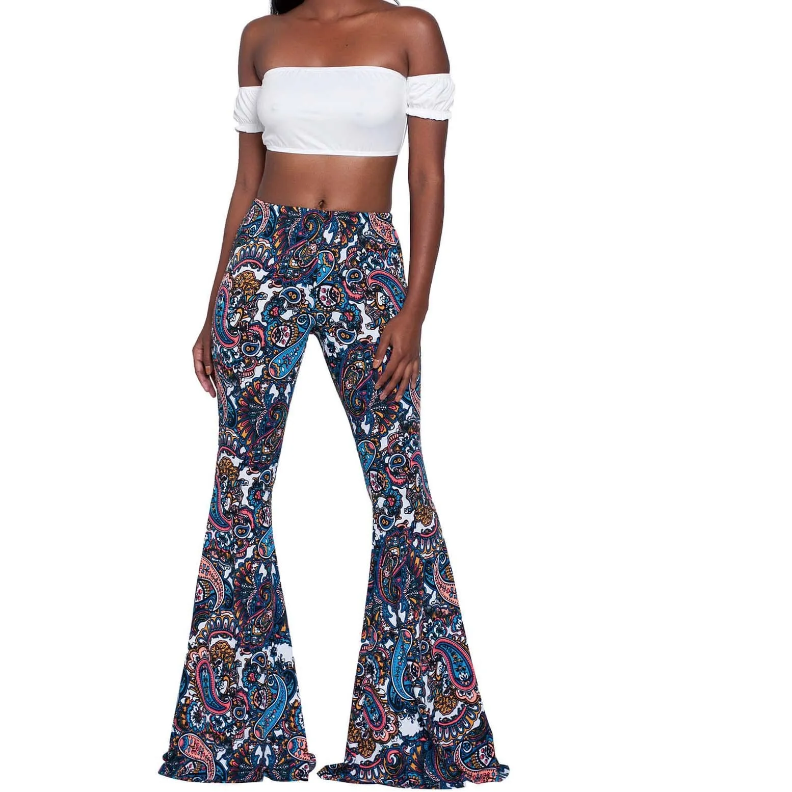 Flare High Waist Loose Stretch Pants