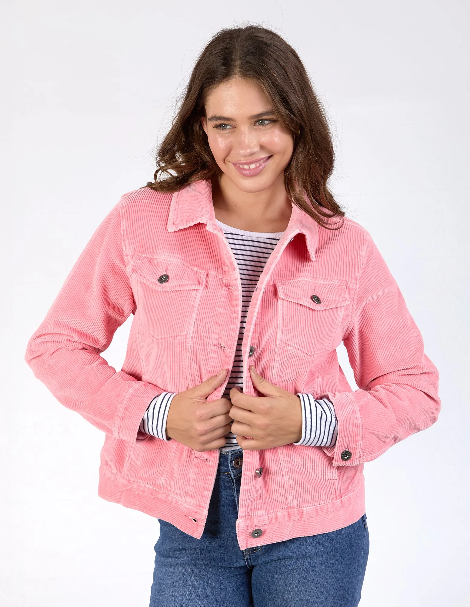 Fleur Cord Jacket - Charm Pink