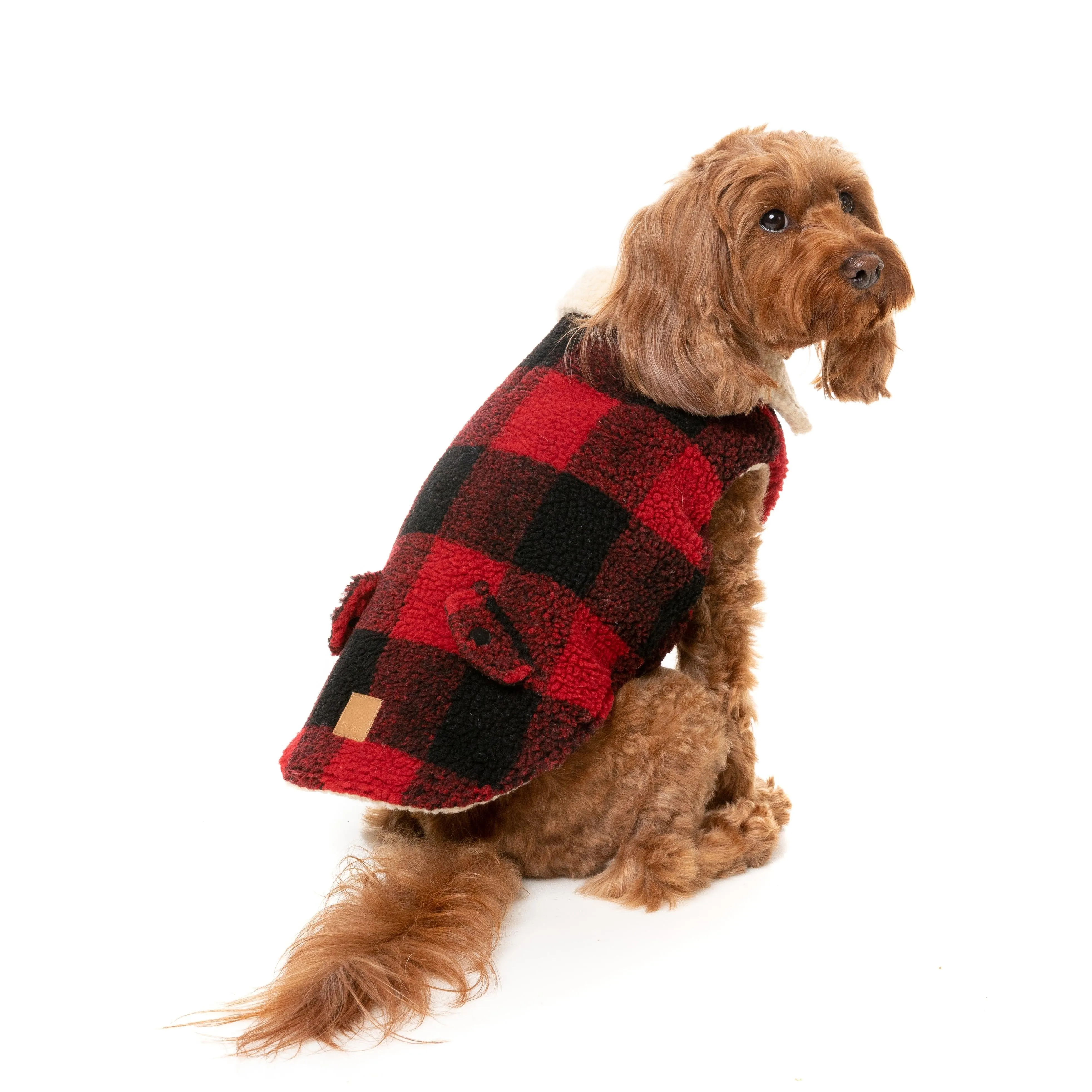FuzzYard Dog Apparel Jacket Lumberjack Red Size 4 ^ ^