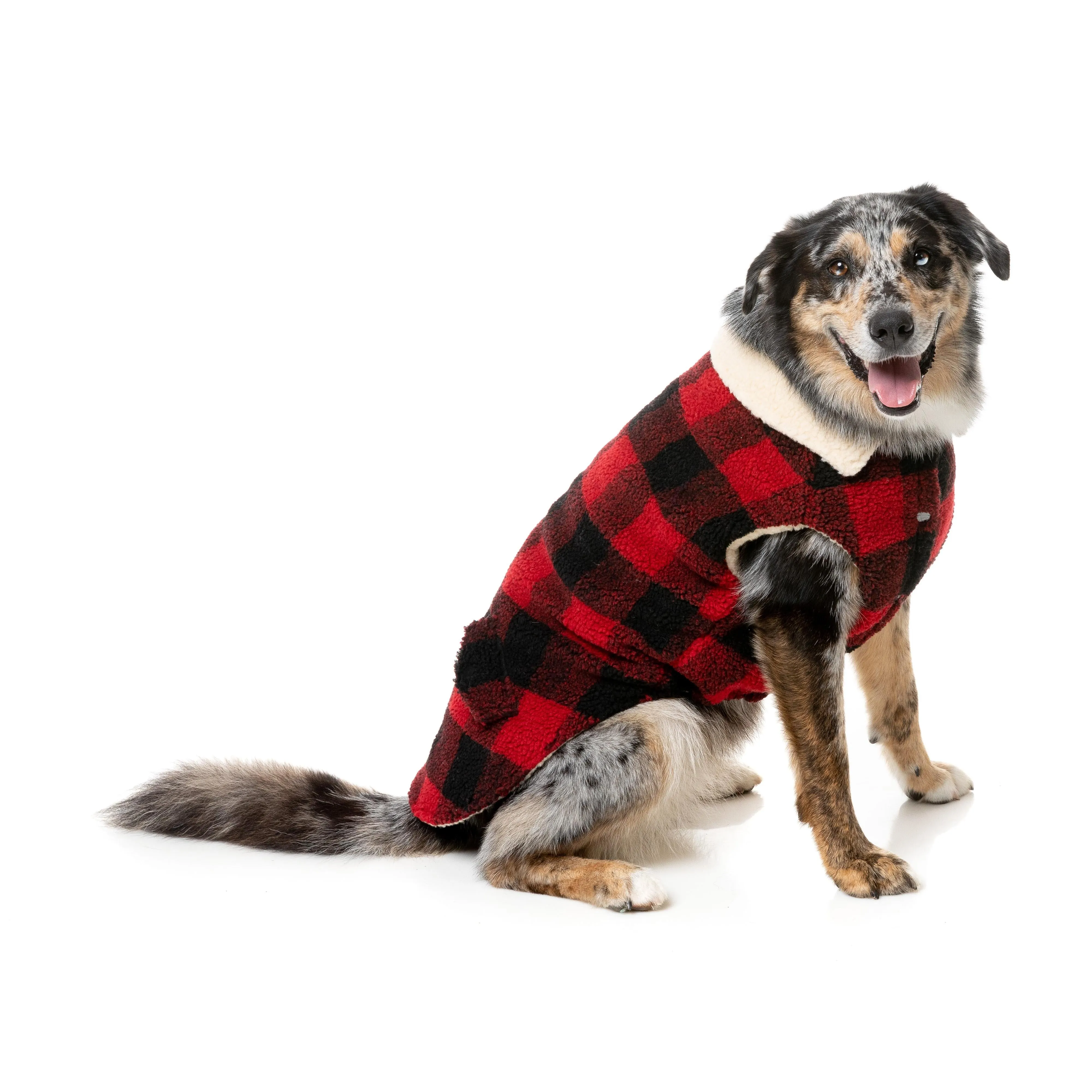 FuzzYard Dog Apparel Jacket Lumberjack Red Size 4 ^ ^
