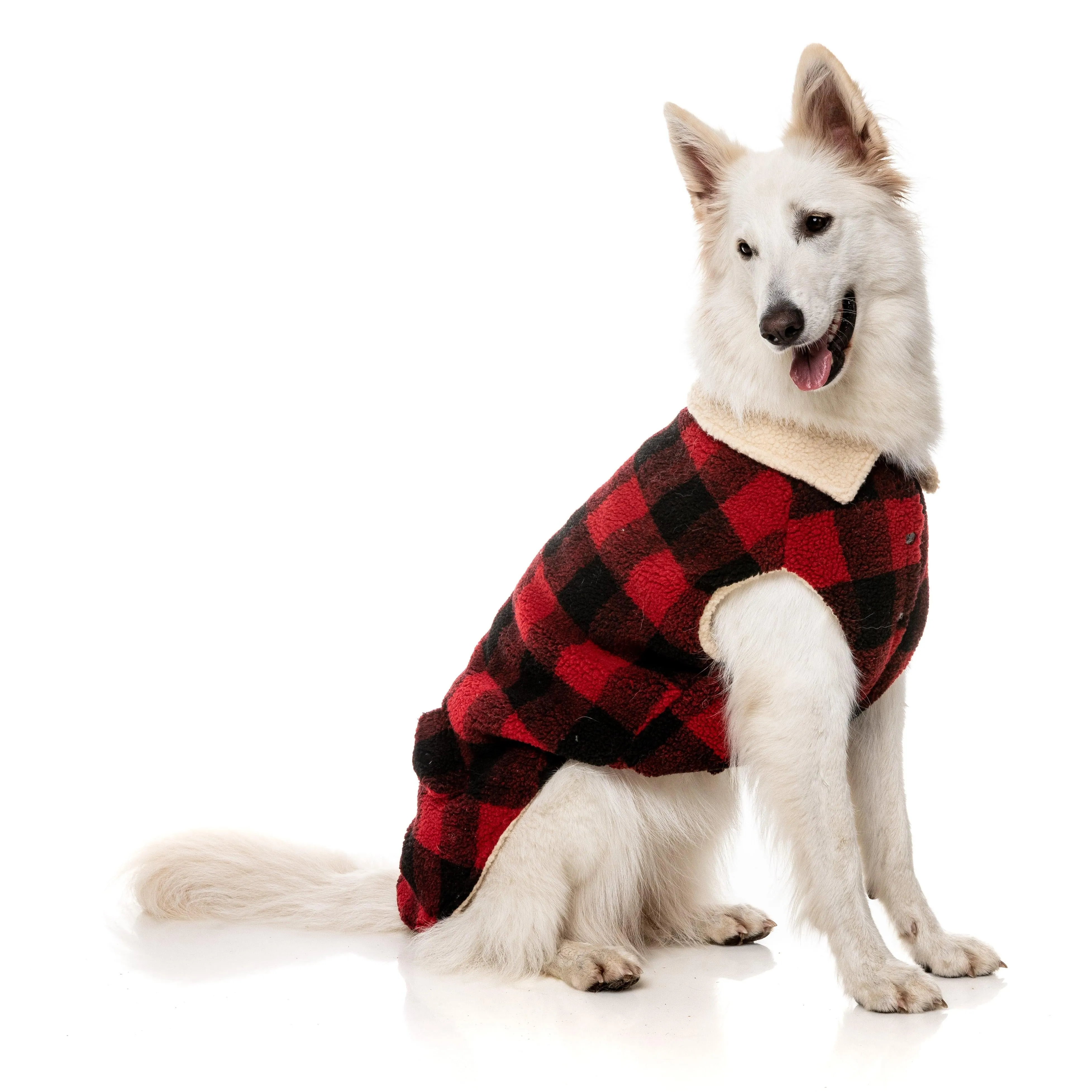 FuzzYard Dog Apparel Jacket Lumberjack Red Size 4 ^ ^