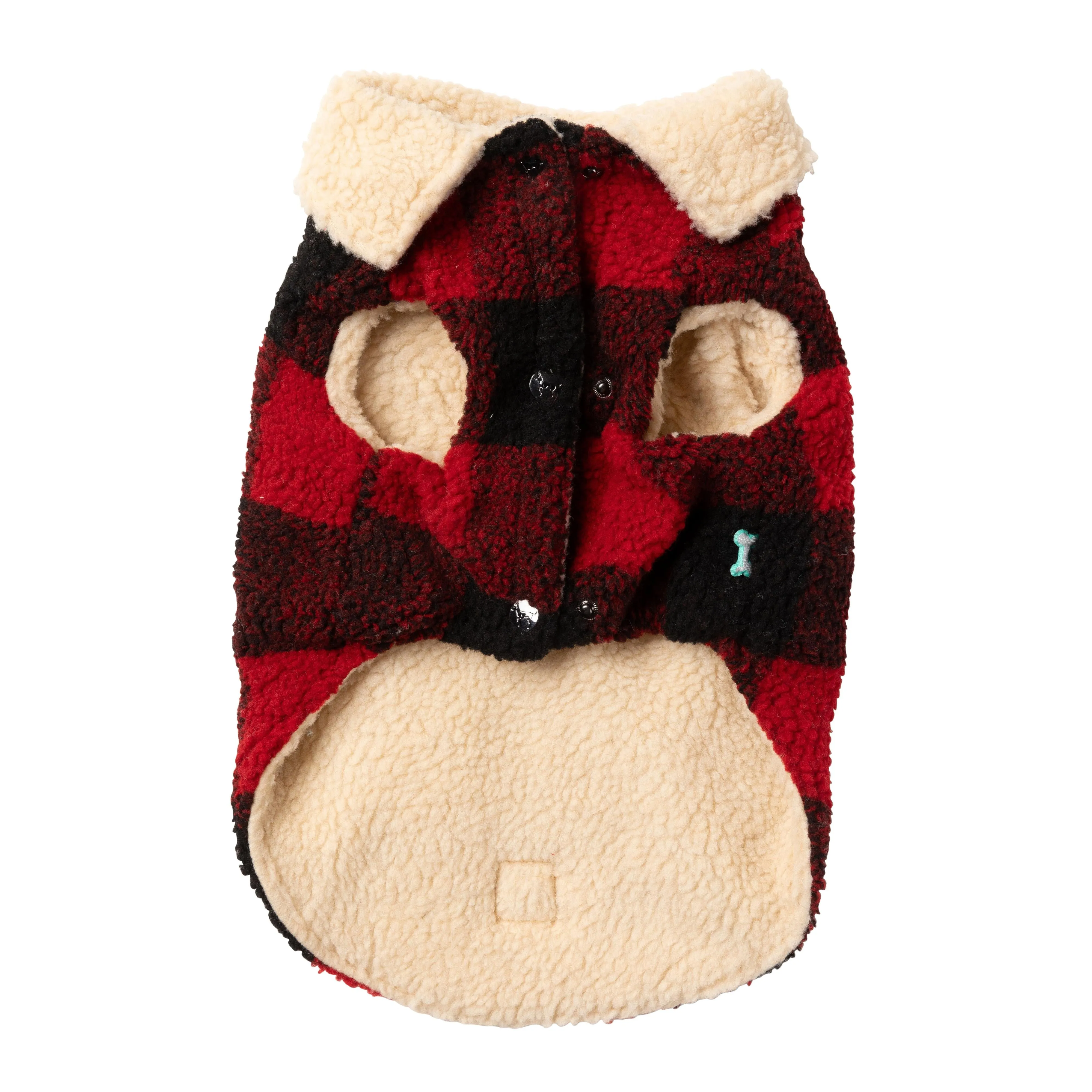 FuzzYard Dog Apparel Jacket Lumberjack Red Size 4 ^ ^