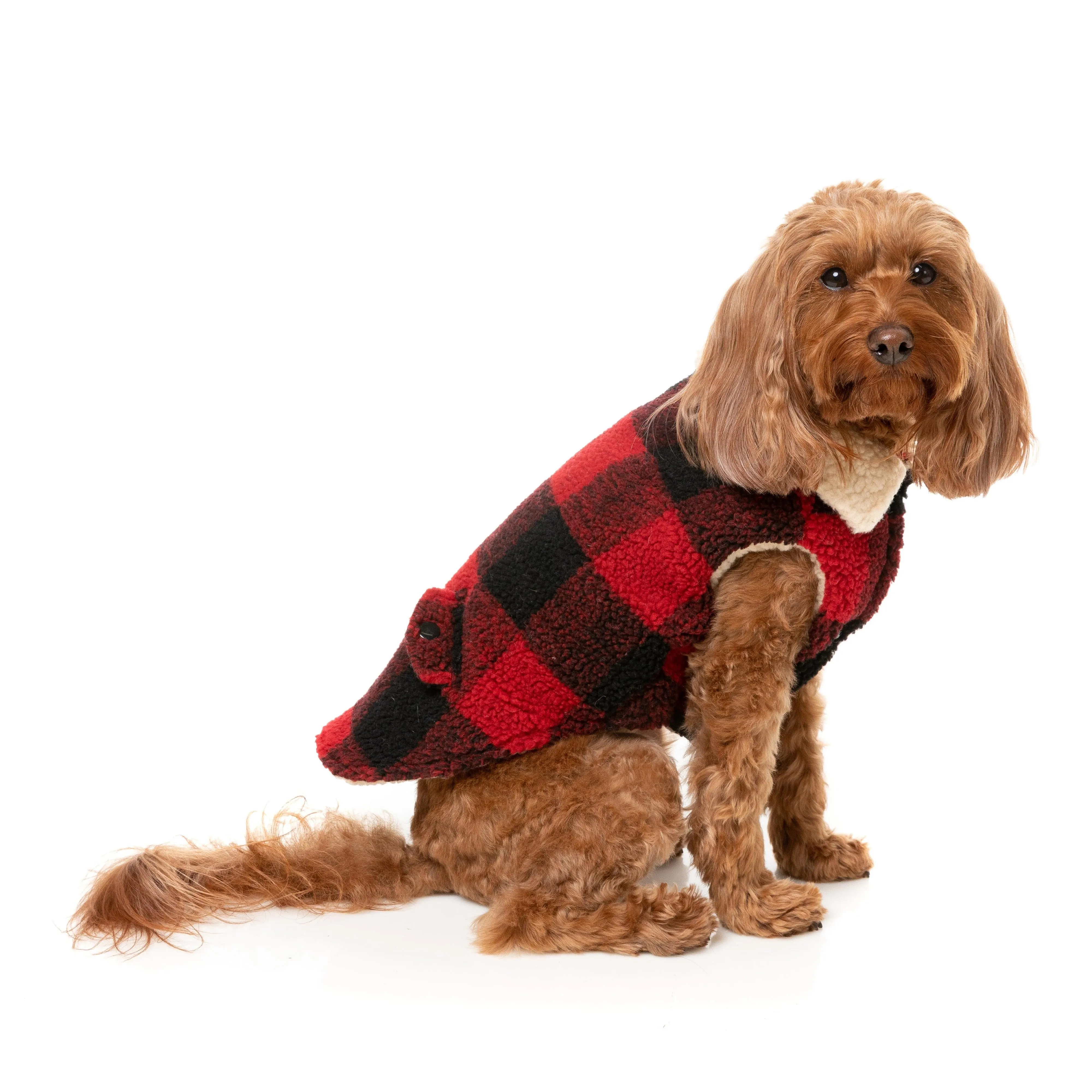 FuzzYard Dog Apparel Jacket Lumberjack Red Size 4 ^ ^