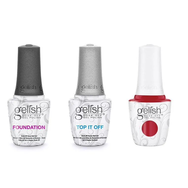 Gelish Combo - Base, Top & Classic Red Lips